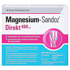 MAGNESIUM SANDOZ Direkt 400 mg Sticks 18 Stück - Rückseite