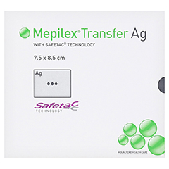 MEPILEX Transfer Ag Schaumverband 7,5x8,5 cm ster. 10 Stck - Vorderseite