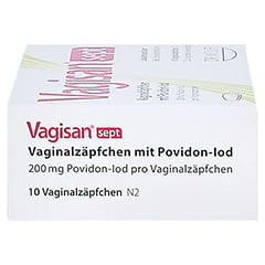 Vagisan sept Vaginalzpfchen mit Povidon-Iod 10 Stck N2 - Linke Seite