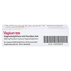 Vagisan sept Vaginalzpfchen mit Povidon-Iod 10 Stck N2 - Unterseite