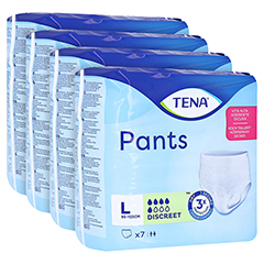 TENA PANTS Discreet L 95-125 cm bei Inkontinenz 4x7 Stück