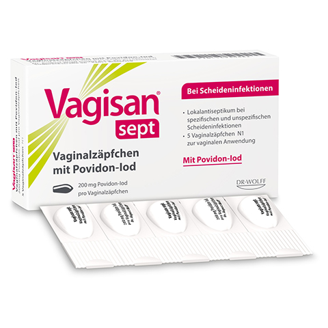 Vagisan sept Vaginalzpfchen mit Povidon-Iod 5 Stck N1