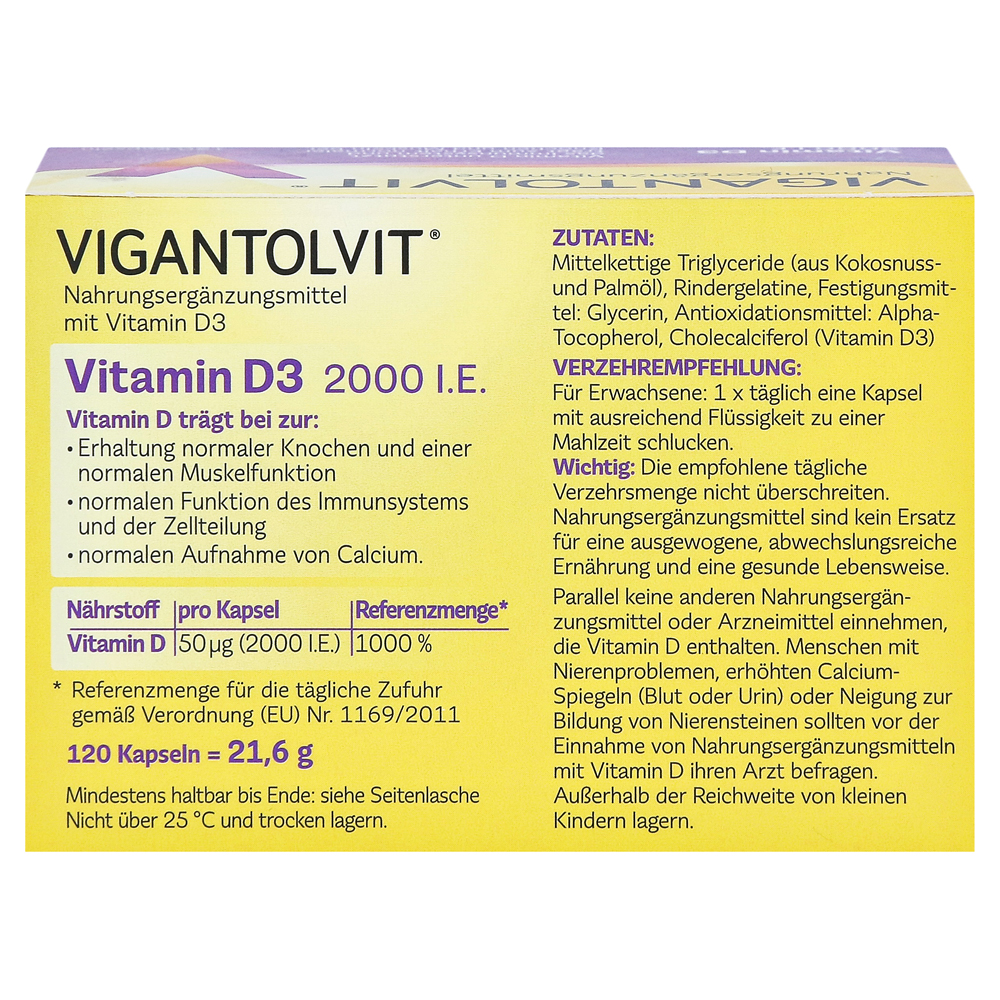 Erfahrungen Zu Vigantolvit 2000 Ie Vitamin D3 120 Stück