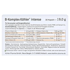 B-KOMPLEX Köhler intense Kapseln 30 Stück - Rückseite