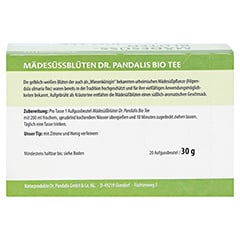 MÄDESÜSSBLÜTEN Dr.Pandalis Bio Tee Filterbeutel 20 Stück - Rückseite
