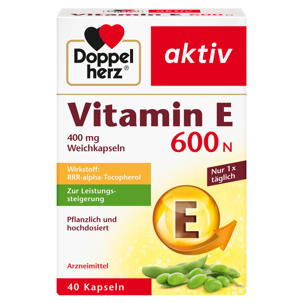 DOPPELHERZ Vitamin E 600 N Weichkapseln 40 Stück