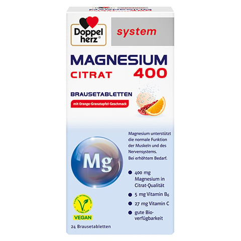 Doppelherz system Magnesium 400 Citrat mit Orange-Granatapfel-Geschmack 24 Stck