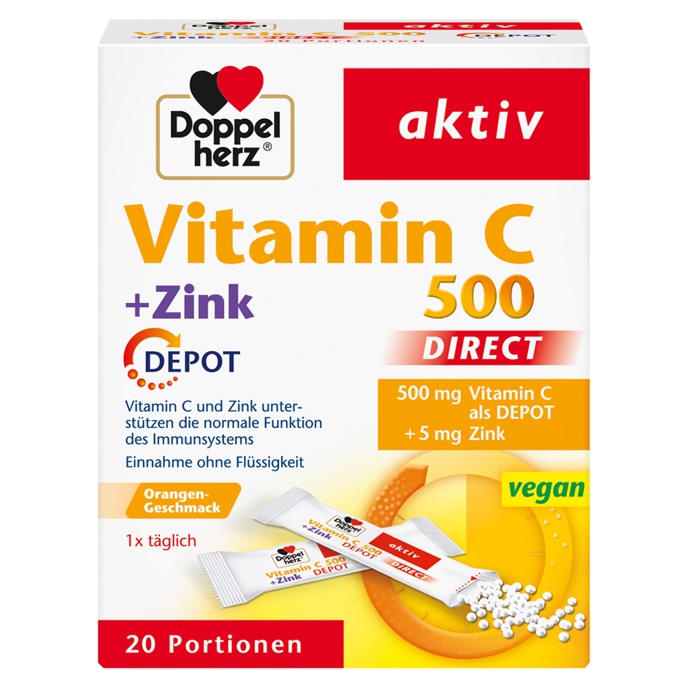 Doppelherz aktiv Vitamin C 500 Direkt + Zink Depot 20 Stück