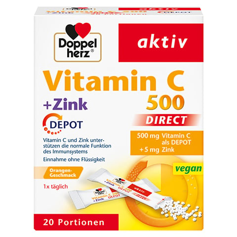 Doppelherz aktiv Vitamin C 500 Direkt + Zink Depot 20 Stck