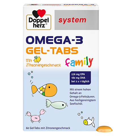Doppelherz system Omega-3 Family Gel-Tabs mit Zitronengeschmack 60 Stück