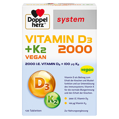 Doppelherz Vitamin D3 2000+K2 System Tabletten 120 Stck