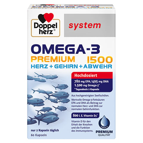 DOPPELHERZ Omega-3 Premium 1500 system Kapseln 60 Stck