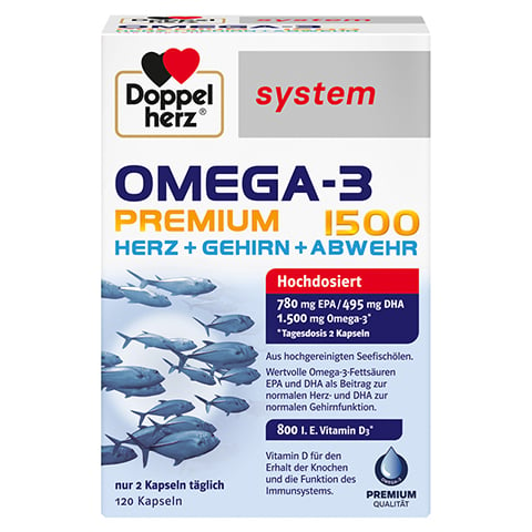 DOPPELHERZ Omega-3 Premium 1500 system Kapseln 120 Stck