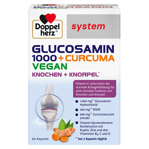 DOPPELHERZ Glucosamin 1000+Curcuma vegan syst.Kps. 60 Stck