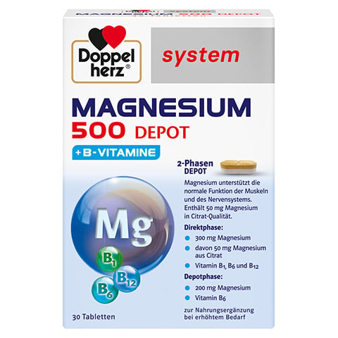 DOPPELHERZ Magnesium 500 Depot system Tabletten 30 Stck