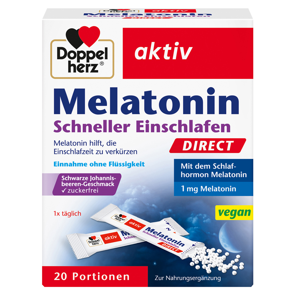 DOPPELHERZ Melatonin DIRECT Schneller Einschlafen 20 Stück