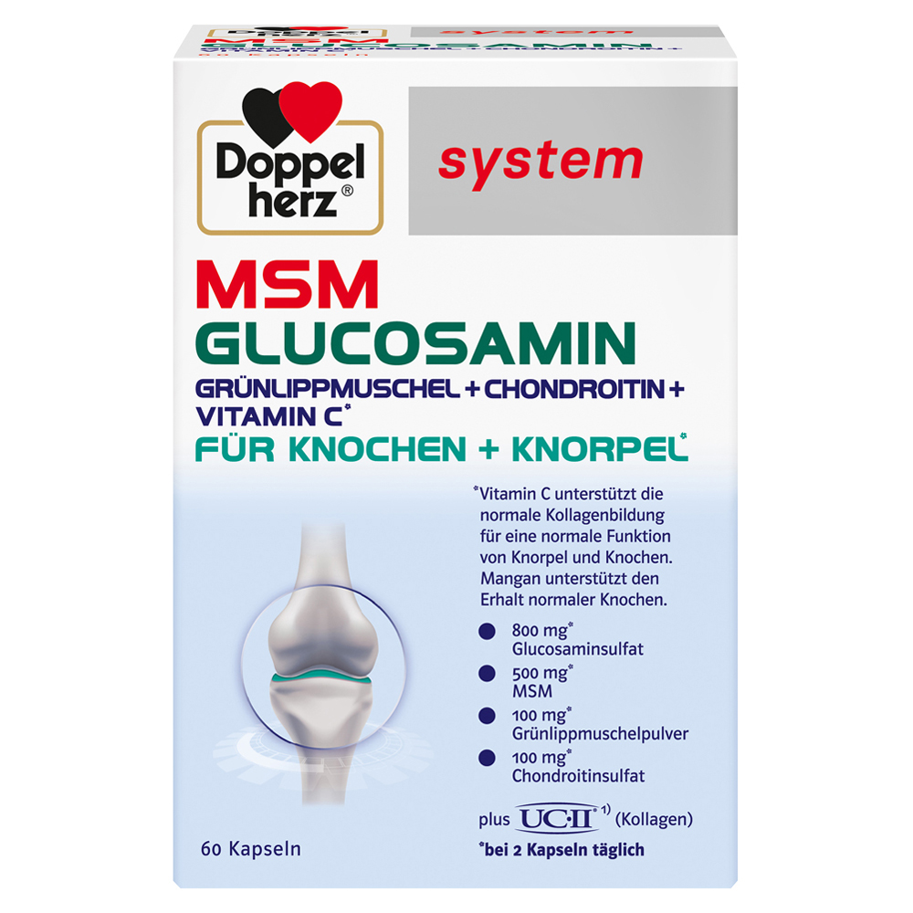 DOPPELHERZ MSM Glucosamin system Kapseln 60 Stück