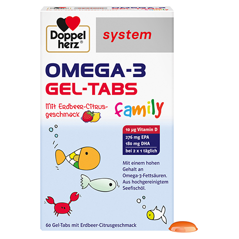 DOPPELHERZ Omega-3 Gel-Tabs family Erdb.Cit.system 60 Stck