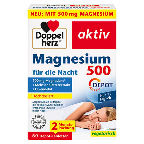 DOPPELHERZ Magnesium 500 fr die Nacht Tabletten 60 Stck