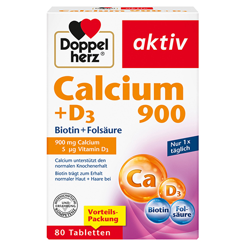 DOPPELHERZ Calcium 900+D3 Tabletten 80 Stck