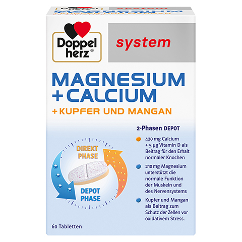 DOPPELHERZ Magnesium+Calc.+Kupfer+Mangan syst.Tab. 60 Stück