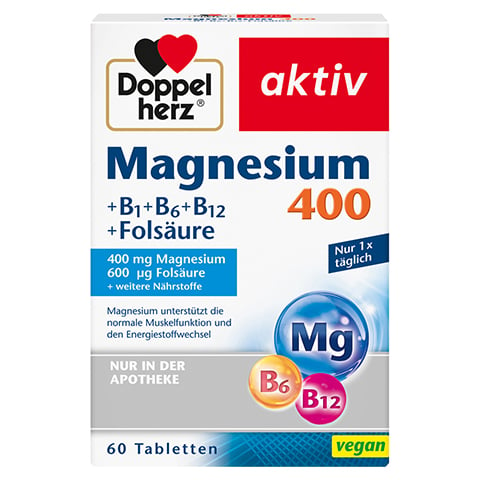 Doppelherz aktiv Magnesium 400 mg + B1 + B6 + B12 + Folsure 60 Stck