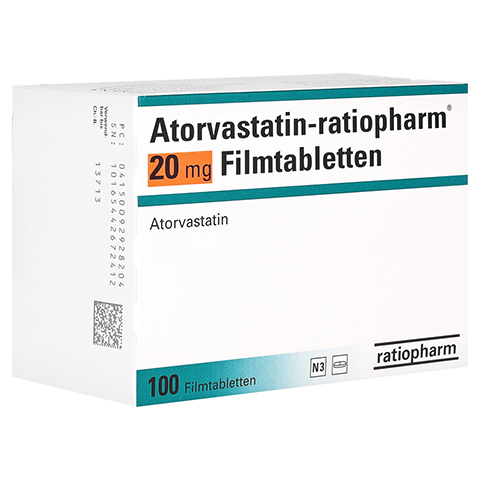 Atorvastatin-ratiopharm 20mg 100 Stck N3