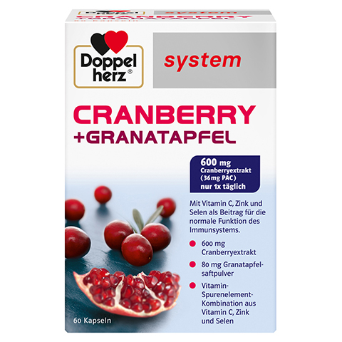 DOPPELHERZ Cranberry Granatapfel system Kapseln 60 Stck