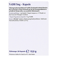 NADH 5 mg Kapseln 30 Stck - Rckseite