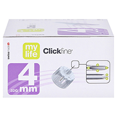 MYLIFE Clickfine Pen-Nadeln 4 mm 32 G Diamond Tip 100 Stck - Linke Seite