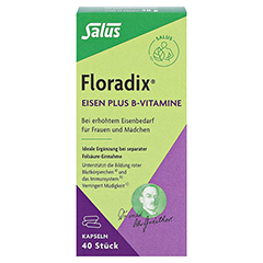 Floradix Eisen plus B Vitamine Kapseln 40 Stück - Vorderseite