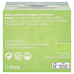YOGI TEA Grüner Morgen Bio Filterbeutel 17x1.8 Gramm - Unterseite