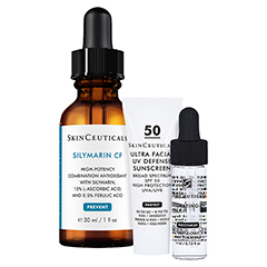 SKINCEUTICALS Silymarin CF flüssig + gratis SkinCeuticals Probenduo Hydrating B5 + Ultra Facial Defense Sonnenschutz 30 Milliliter