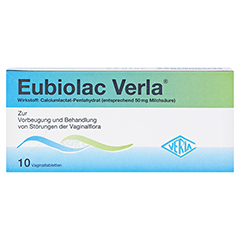 Eubiolac Verla Vaginaltabletten 10 Stck - Vorderseite