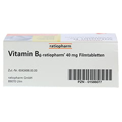 Vitamin B6-ratiopharm 40mg 100 Stück N3 - Oberseite