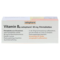 Vitamin B6-ratiopharm 40mg 100 Stück N3 - Unterseite