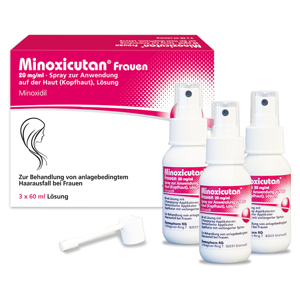 MINOXICUTAN Frauen 20 mg/ml Spray 3x60 Milliliter