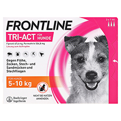 FRONTLINE Tri-Act Lsg.z.Auftropfen f.Hunde 5-10 kg 3 Stck - Vorderseite