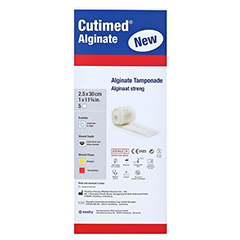 CUTIMED Alginate Alginattamponade 2,5x30 cm 5 Stck - Rckseite
