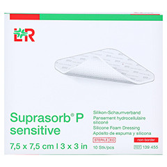 SUPRASORB P sensitive PU-Schaumv.non-bor.7,5x7,5 10 Stck - Vorderseite