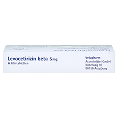 Levocetirizin beta 5mg 6 Stück - Oberseite