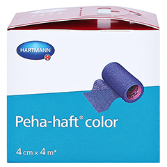PEHA-HAFT Color Fixierbinde 4 cmx4 m blau 1 Stck - Rechte Seite