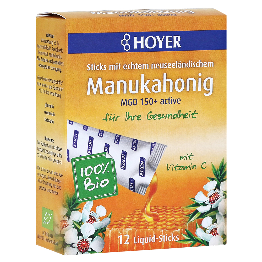 HOYER Manuka Honig Liquid-Sticks MGO 150+ active 12 Stück