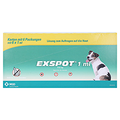 EXSPOT Lösung f.Hunde 6x1 Milliliter - Vorderseite