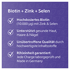 BIOTIN+ZINK+Selen f.Haut Haare & Ngel Kapseln 120 Stck - Info 3