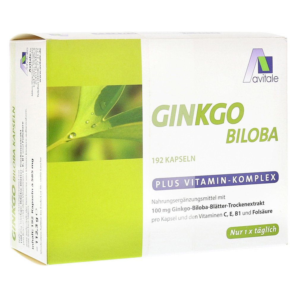 GINKGO 100 mg Kapseln+B1,C+E 192 Stück