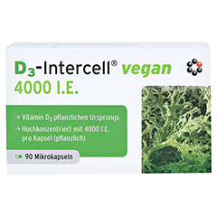D3-INTERCELL vegan 4.000 I.E. Kapseln 90 Stck - Vorderseite
