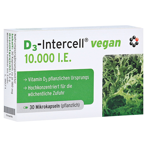 D3-INTERCELL vegan 10.000 I.E. Kapseln 30 Stck