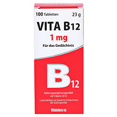 VITA B12 1 mg Minz-Aroma Lutschtabletten 100 Stück - Rückseite