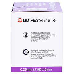 BD MICRO-FINE+ 5 Pen-Nadeln 0,25x5x110 mm 110 Stück - Rechte Seite